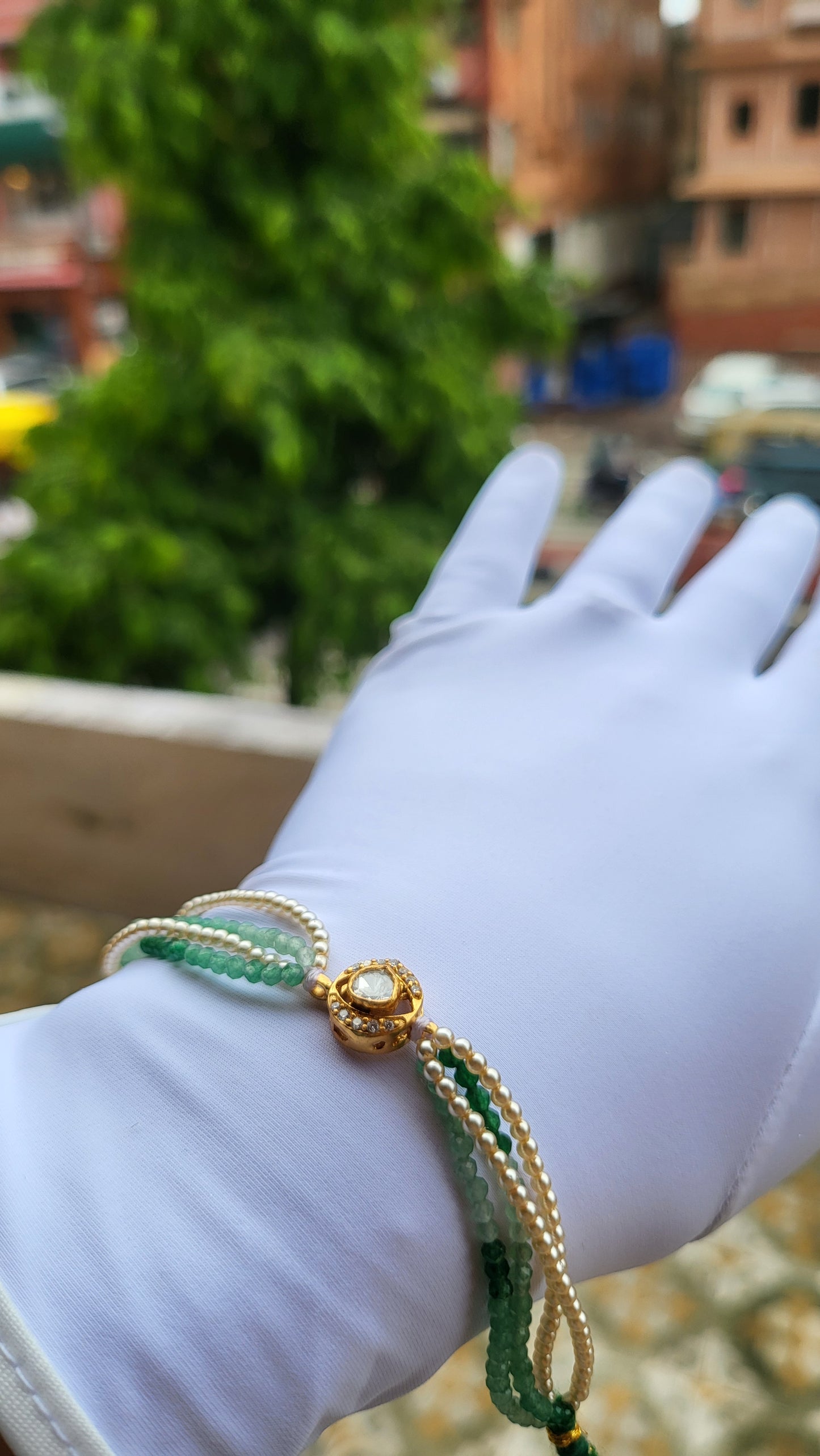 Aria Mint Green Pearl Beaded Bracelet