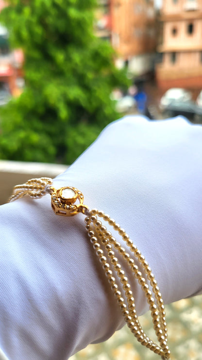 Naaz Evil Eye Bracelet – Polki Pearl Charm