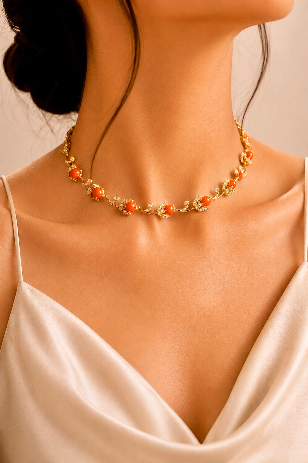 Lotus Coral Necklace