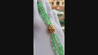 Gulzar Moissanite Polki & Emerald Bead Bracelet