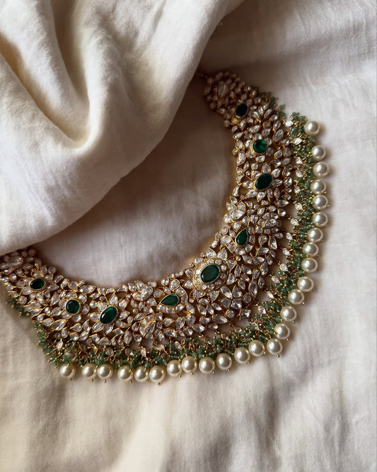 925 Silver Tiana Polki Necklace